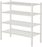 ROMGUAR CRAFT 4 Tier Bamboo Shoe Rack for Closet Free Standing Wood Shoe Shelf for Entryway Small Space Stackable 27"x11"x26" (White) - Image 6