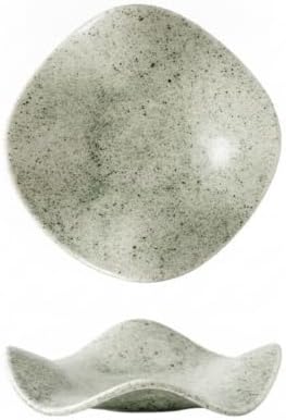 Effortless Catchall Tray for Keys and Jewelry, Irregular Ceramic Bowl with Matte Finish, Modern Nightstand Organizer, 7.7 x 7.7 Inches by Unknown