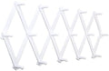 SKOLOO Accordion Wall Hanger with 16 Hooks, Modern Expandable Coat Rack Hat Rack for Wall, Solid Wooden, White by SKOLOO