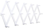 SKOLOO Accordion Wall Hanger with 16 Hooks, Modern Expandable Coat Rack Hat Rack for Wall, Solid Wooden, White by SKOLOO