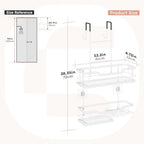Consumest Over Door Shower Caddy - 2 Tier Shower Shelves Hanging with Soap Holders, Large Capacity Shower Organizer with 4 Hooks, Bathroom Rack and Storage, White - Image 5