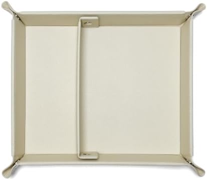 UnionBasic Medium Jewelry Tray for Rings Watches Earrings, Entryway Catchall Caddy for Coins Keys Change, Nightstand Bedside Valet Holder, Trays for Electronic Gadgets, Lychee Beige Plus - Image 7