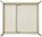 UnionBasic Medium Jewelry Tray for Rings Watches Earrings, Entryway Catchall Caddy for Coins Keys Change, Nightstand Bedside Valet Holder, Trays for Electronic Gadgets, Lychee Beige Plus - Image 7