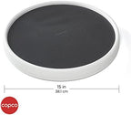 Copco 15 Inch Non-Skid Lazy Susan Turntable Organizer for Cabinet, Pantry, Refrigerator - Charcoal Gray, Smooth-Glide Ball Bearings, Raised Rim - Image 5