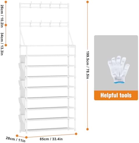 OYREL Shoe Rack 8 Tier Large Shoe Organizer Storage 32-40 Pairs - Image 3