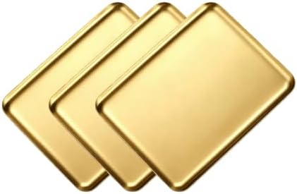 3 Pack Small Gold Tray, 8x6 Inch Stainless Steel Dish by VCREATC-VCREATEFORCUSTOMER