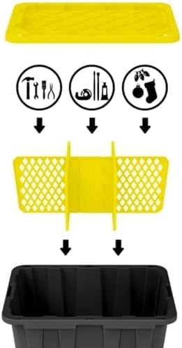 Organize-It! Universal 27-gal. Tough Storage Tote Divider, 6-slot Strong Box Divider for Storage Containers, 2 Customizable Lengths, Stationery Organizer for Large Tools/Seasonal Items, Easy to Attach by Organize-It