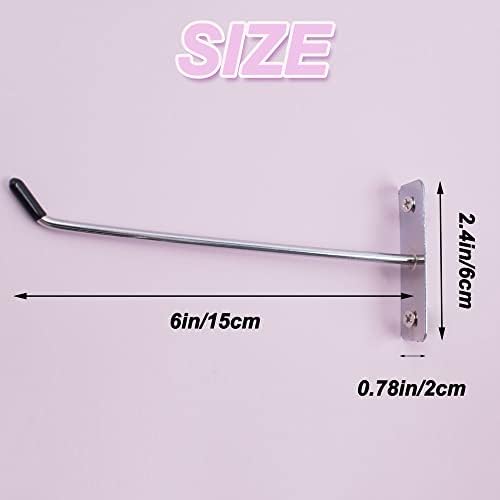 30pcs Wall Mounted Hook Heavy Duty Metal Single Hooks Home Storage Organizer Hanger Stainless Steel Hook Garage Hooks Tool for Garage Shop Retail Office Kitchen Store Display (6in/15cm) - Image 2