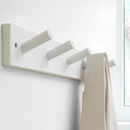 SKOLOO Coat Rack Wall Mount 17 inch, 5 Hooks, Bamboo, Shaker Style, White - Image 2