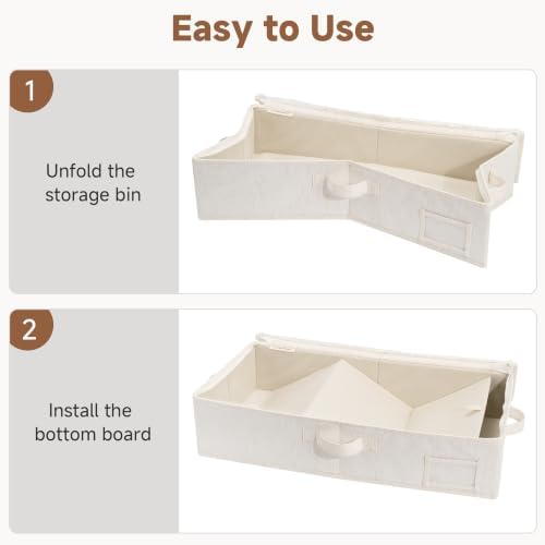 StorageWorks 5 Inch Low Profile Under Bed Storage Containers with Clear Lid | Reinforced Structure, Resists Sagging, Handles & Label Holder, Foldable Stackable Closet Storage for Clothes, Blankets, Toys - Image 7