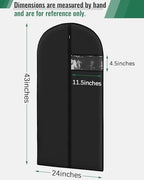 Garment Bags for Hanging Clothes 16 packs Washable Black Suit Bags for Closet Storage and Travel with Clear Window (43 inches) - Image 2