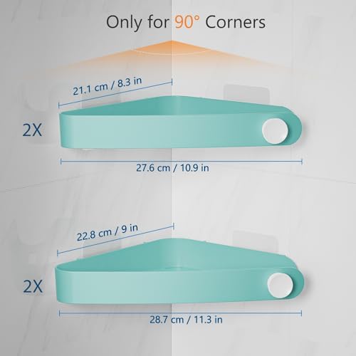 Sotfamily Plastic Shower Caddy Corner (for 90° Only), 4 Pack, Turquoise - Image 2