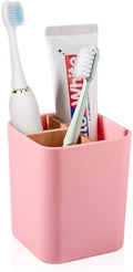 Bamboo Toothbrush Holder for Bathrooms Toothpaste Organizer - Pink by Heagoale