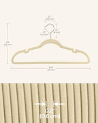 SONGMICS Velvet Hangers 50 Pack, Non-Slip Clothes Hangers with Shoulder Notches, Pants Bar, 360° Swivel Hook, Space-Saving, for Closet, Summer Sand UCRF029K05 | Suit Hangers with Shoulder Notches, Pants Bar, 360° Swivel Hook, for Closet, Summer Sand, B... - Image 6