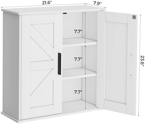 Homleke Bathroom Wall Cabinet, Medicine Cabinet with Adjustable Shelves - Image 3