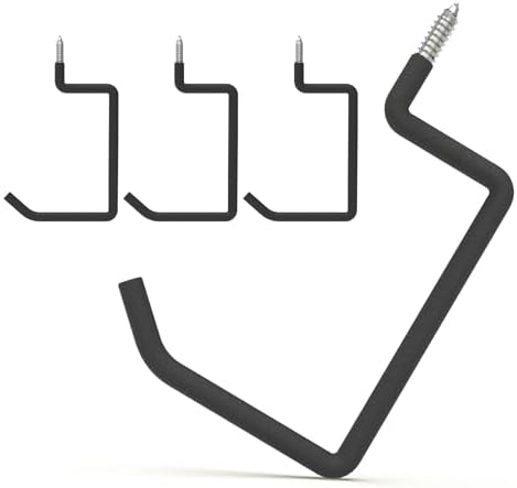 HUHOLE 4 Pack 5.7 Inch Screw in Ladder Hooks for Garage Wall by HUHOLE