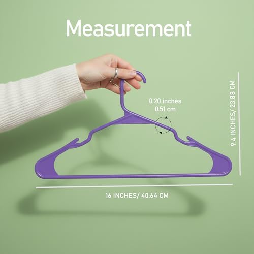 Utopia Home Plastic Hangers 50 Pack – Space Saving Clothes Hanger Purple | Durable & strong | Closet organizer & storage | Ideal for apartments, dorms & stocking stuffers - Image 2