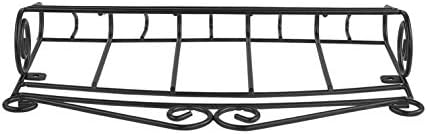 Spectrum Scroll Key and Mail Holder for Wall with Five Steel Hooks for Coats Leashes Purses, Wall Mounted Entryway Organizer, Letter Rack, Decorative Metal Storage for Home Office Organization, Black - Image 5