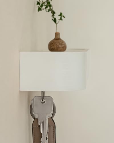 Kazai. Key Holder 'Toke' | Minimalist Key Hook Design from Berlin | Modern Key Holder Wall Mount with Wooden Shelf | Key Rack for Wall as Entryway Organizer | White - Image 7
