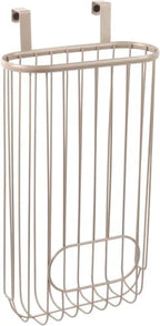 Spectrum Ashley Over The Cabinet Plastic Bag Holder (Satin Nickel Powder Coat) - Grocery & Recycling Bag Dispenser for Kitchen, Bathroom, Under Sink, Home, & Apartment Organization (Pack of 6) by Unknown