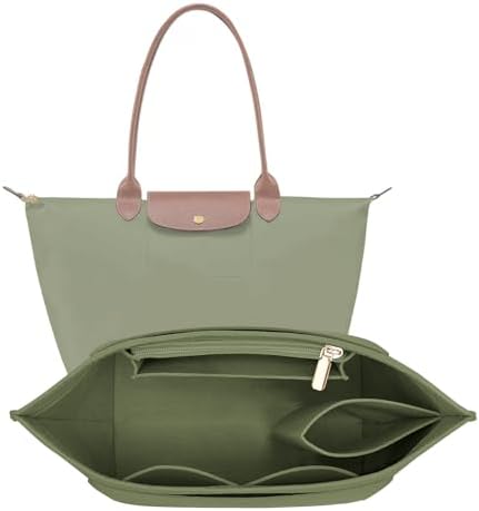 LOUKAYCCI Felt Purse Organizer Insert for Longchamp Le Pliage L Handbag Insert (Large,Forest Green) by LOUKAYCCIPREMIUMBRAND