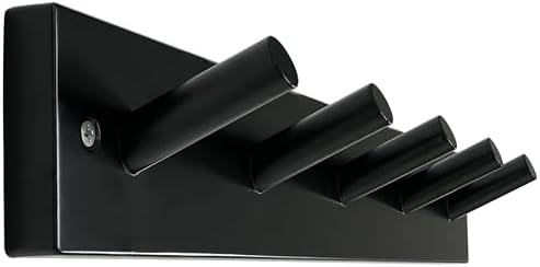 SKOLOO Coat Rack Wall Mount 17 inch, 5 Hooks, Bamboo, Shaker Style, Black by SKOLOO
