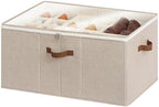 StorageWorks 24-Pair Large Shoe Storage Box, Adjustable Dividers, Taupe by StorageWorks