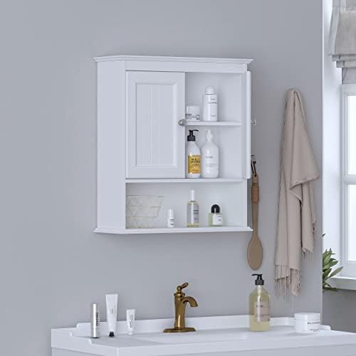 Spirich Bathroom Wall Cabinet with Beadboard Doors, White Medicine Cabinet - Image 2