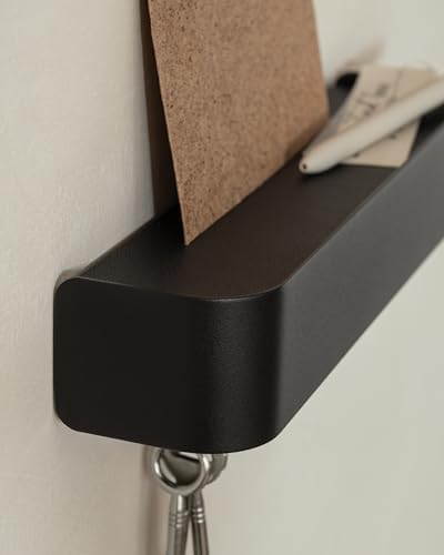 Kazai. Key Holder for Wall 'Tone' | Minimalist Key Hooks Design from Berlin | Modern Key Hanger with Metal Shelf | Key Hook Wall Mounted as Hallway Furniture | Black - Image 2