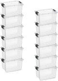 Superio 1.4 Quart Mini Clear Plastic Storage Container with Lid, Stackable Small Organizer Box for Crayons, Art Supplies, Beads, Sewing, Stationery & Food Storage, 12 Pack by Superio