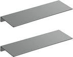 Danpoo 16 inch Gray Metal Floating Shelves for Wall Organizer & Storage, Display Shelves for Bathroom, Living Room, Kitchen, Bedroom(2-Pack) by Danpoo-ForYourHome