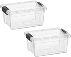 Superio Clear Storage Boxes with Lids, 3.4 Quart Plastic Container Bins for Organizing, Stackable Crates, BPA Free, Non Toxic, Odor Free, Organizers for Home, Office, School, and Dorm by Superio