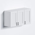White Laundry Room Cabinets and Storage with 3 Doors and Utility Adjustable Shelf，Gabinetes Para Cocina Cupboard Kitchen Organizers and Storage Pantry Wall Mounted 12.4"D x 35.4"W x 19.7"H by Unknown