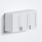 White Laundry Room Cabinets and Storage with 3 Doors and Utility Adjustable Shelf，Gabinetes Para Cocina Cupboard Kitchen Organizers and Storage Pantry Wall Mounted 12.4"D x 35.4"W x 19.7"H by Unknown