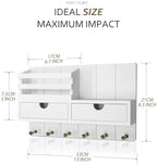 Rebee Vision Key Holder Wall Mount with 2 Drawers for Aesthetic Room, White - Image 6