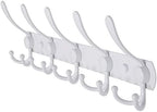 Dseap Wall Mounted Coat Rack - 5 Tri Hooks, Heavy Duty, Stainless Steel, Metal Coat Hook Rail for Coat Hat Towel Purse Robes Mudroom Bathroom Entryway,White by Dseap