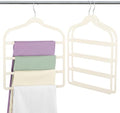 Velvet Pant Clothes Hanger Space Saving Non Slip Hanger Jean Slack Hangers | Multiple Velvet Hanger Closet Organizer Storage and Organization for Jeans,Scarf,Tie(3, Beige) by Myfolrena