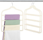 Velvet Pant Clothes Hanger Space Saving Non Slip Hanger Jean Slack Hangers | Multiple Velvet Hanger Closet Organizer Storage and Organization for Jeans,Scarf,Tie(3, Beige) by Myfolrena