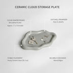 Home Organizers & Minimalists: Ceramic Cloud Catchall Tray for Keys, Jewelry, and Coins – Decorative Entryway or Dresser Dish, Approx. 7.1-7.4 Inches (1 Piece) - Image 4