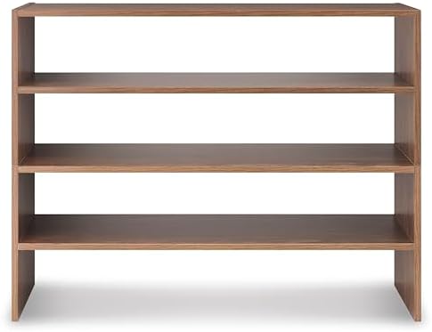 Whitmor Wood Stackable 2-Shelf Shoe Rack, Walnut, 31 inches - Image 5