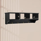 GIANTEX Coat Rack with Hooks Wall Mount, Wall Cubby Organizer with 4 Hooks - Image 3