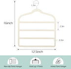 Velvet Pant Clothes Hanger Space Saving Non Slip Hanger Jean Slack Hangers | Multiple Velvet Hanger Closet Organizer Storage and Organization for Jeans,Scarf,Tie(3, Beige) - Image 6