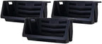 Mighty Tuff Heavy Duty Nesting Stack Bins, Pack of 3, Extra-Large Handles, Wide Front Opening, Interlocking, Stack Vertically, Holds Up to 100 Pounds, Black by MightyTuff