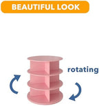 SpaceAid 3 Tier Rotating Shoe Rack Tower, Spinning Shoe Display Lazy Susan, Revolving 360 Shoe Rack Storage Round Carousel, Vertical Handbag Rotate Shoes Closet Organization (3-Tier Pink) - Image 7