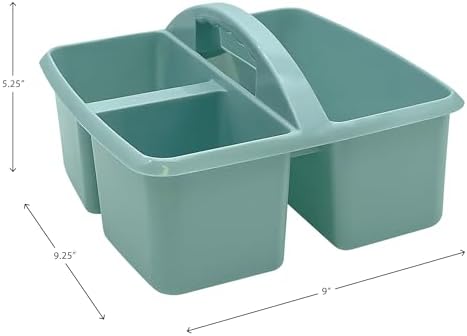 Teacher Created Resources Calming Blue Portable Plastic Storage Caddy 6-Pack for Classrooms, Kids Room, and Office Organization, 3 Compartments - Image 4