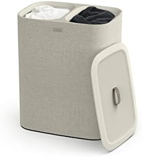 Joseph Joseph Tota 90 liter/23.8 gallon Laundry Hamper Separation Basket with lid, 2 Removable Washing Bags with Handles - Ecru by Unknown