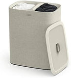 Joseph Joseph Tota 90 liter/23.8 gallon Laundry Hamper Separation Basket with lid, 2 Removable Washing Bags with Handles - Ecru by Unknown