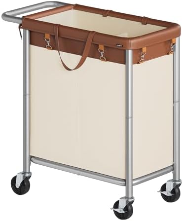SONGMICS Laundry Basket with Wheels, 2-Section, 37.0 Gallons (140 L) by Unknown