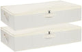 Underbed Storage Organizers,Beige,2 Pack,31.5x15.7x5.9 Inch by YheenLf