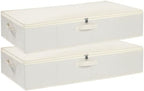 Underbed Storage Organizers,Beige,2 Pack,31.5x15.7x5.9 Inch by YheenLf